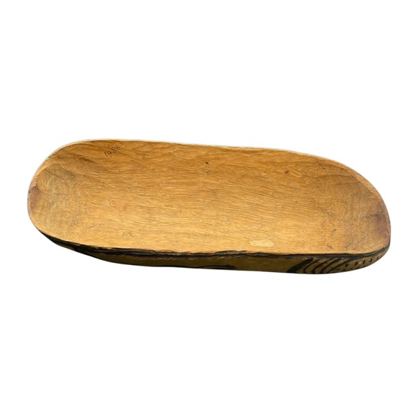 Vtg Hand Carved Bowl Gecko Lizard Folk Art Pyrography Design Aboriginal Boho - Picture 5 of 6